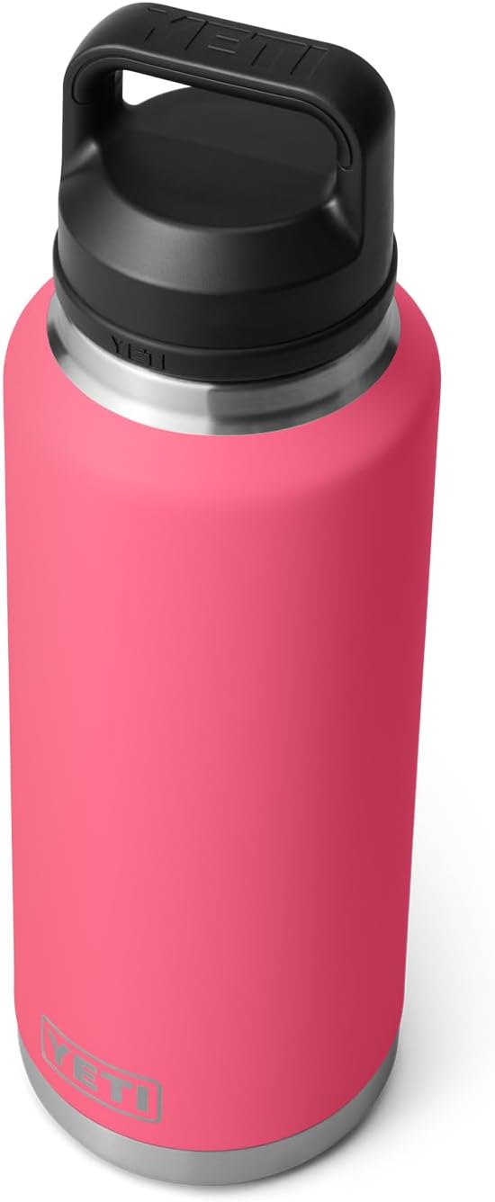YETI Rambler 46 oz Bottle, Leakproof, Vacuum Insulated, Stainless Steel with Chug Cap, Tropical Pink