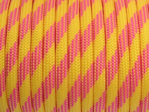 7 Strand Core 550lb Paracord Parachute Cord Lanyard Mil Spec Type III-100ft (Pink+Yellow(85#))