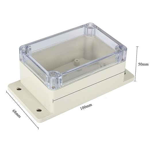 YXQ 100x68x50mm Clear Cover Junction Box Waterproof ABS Project Case Enclosure with Hole Cable Wire Connect Power Wall Hang (3.9 x 2.7 x 2 inches)
