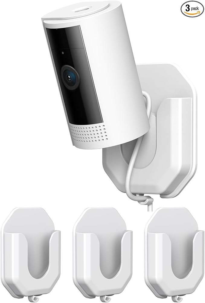 3 Pack Ring Indoor Camera No Drill No Screws Wall Mount Bracket Compatible with Ring Indoor Cam Plus/Blink Mini2K+/Mini 2/Blink Outdoor 4 Camera Adhesive Wall Mount