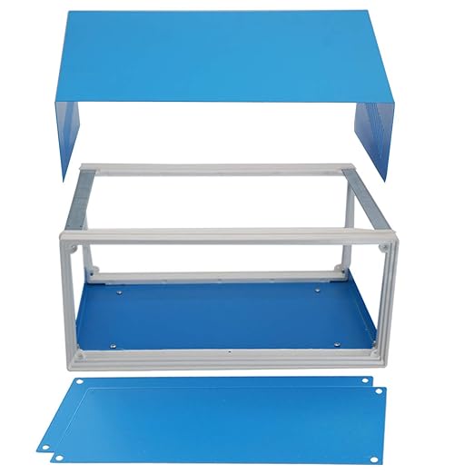 Zulkit Junction Box Blue Metal Project Box DIY Electric Enclosure Case Preventive Case Electrical Box 9.8 x 7.5 x 4.3 Inch