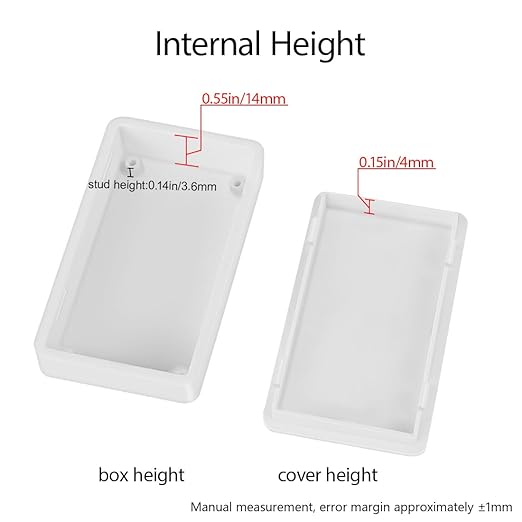 LeMotech Project Box 5 Pieces ABS Plastic Electrical Project Case Small Junction Box for Electronics White 2.76 x 1.65 x 0.71 inch (70x 42x 18 mm)