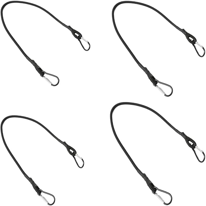 4 Pack Phone Fence Mount Bungee Cords with Hooks Replacement Elastic Small Bungee Cords with Carabiner Clip Bungee Straps for Cell Phone Fence Mount with Shade Game Changer Mounting Kit Holder