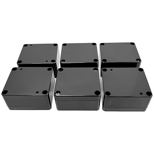 Project Box, 6 Pcs Electrical Junction Box, IP65 Waterproof Electrical Project Case, ABS Plastic Dustproof Outdoor Electrical Boxes, Electronic Junction Box Power Enclosure, 2.5x2.3x1.4 inch