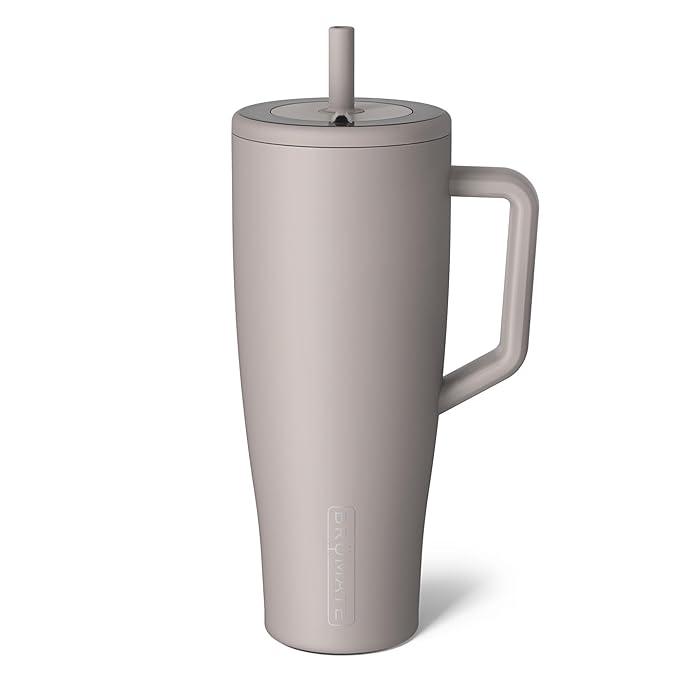 BrüMate Era 40 oz Tumbler with Handle and Straw | 100% Leakproof Insulated Water Bottle Tumbler with Lid and Flexible SoftSip Straw | Made of Stainless Steel | Cup Holder Friendly | 40oz (Mocha)