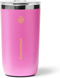 ThermoFlask Drinkware Beer Tumbler - Double-Wall Tumbler for Cold & Hot Drinks - Lightweight & Simple Drink Cup with Lid - Modern & Durable Drinking Cup - 16 oz, Shocking Pink