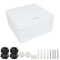LeMotech Junction Box, Electrical Box IP65 Water Resistant Dustproof ABS Plastic Project Enclosure for Electronics White, External Size 11.8 x 11.8 x 5.9 inch