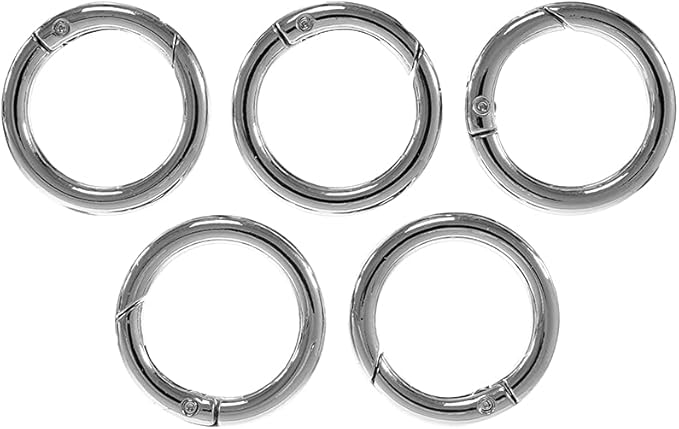Paracord Planet Spring Gate O Rings – Available in 3/4 Inch and 1 Inch Sizes – Silver, Bronze, and Gold Color Options (25 Pack, 1 Inch, Silver)
