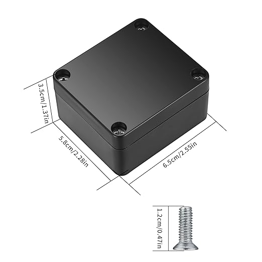 Project Box, 4 Pcs Electrical Junction Box, IP65 Waterproof Electrical Project Case, ABS Plastic Dustproof Outdoor Electrical Boxes, Electronic Junction Box Power Enclosure, 2.5x2.3x1.4 inch (A)