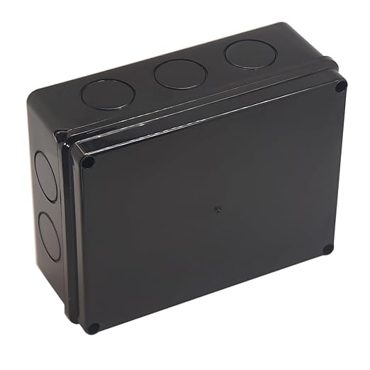 Project Box IP65 Waterproof Dustproof Junction Boxes ABS Plastic DIY Electronic Case, Indoor & Outdoor Electrical Box Power Cord Enclosure Black 200x155x80mm