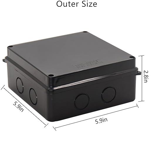Project Box IP65 Waterproof Dustproof Junction Boxes ABS Plastic DIY Electronic Case, Indoor & Outdoor Electrical Box Power Cord Enclosure Black 150x150x70mm 2pcs