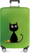 ANNA QUEEN Cute Black Cat Luggage Cover, Minimal Cartoon Suitcase Cover, Stretchable Washable Travel Protector for 20-22 Inch Luggage