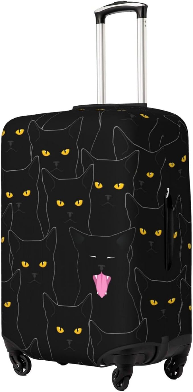 Black Cat Elastic Luggage Cover, Suitcase Protector For Travel (Fits 29-32 Inch Luggage)