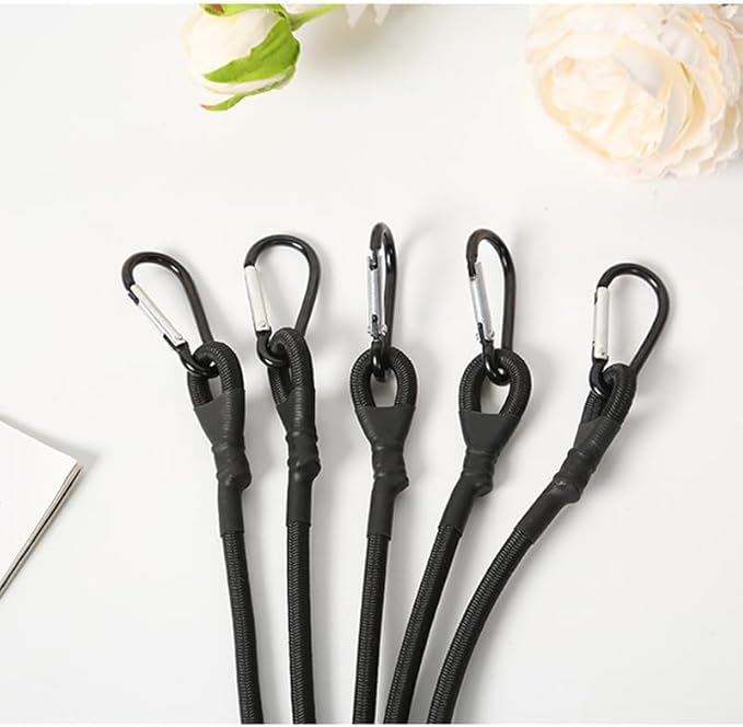 4 Pack Phone Fence Mount Bungee Cords with Hooks Replacement Elastic Small Bungee Cords with Carabiner Clip Bungee Straps for Cell Phone Fence Mount with Shade Game Changer Mounting Kit Holder