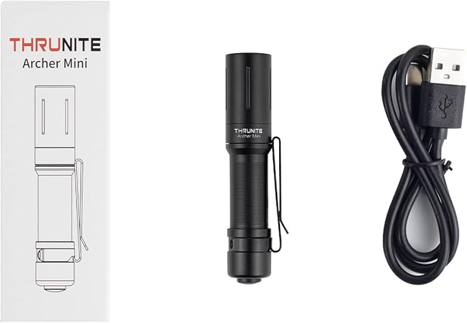 ThruNite Archer Mini Pocket EDC Pen Flashlight, USB-C Rechargeable Mini LED Flashlights, 405 Lumens Slim Pen Light with Clip for Inspection - Cool White(2PCS)