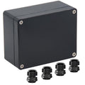 Junction Box IP65 Waterproof ABS Plastic Electrical Project Case Power Junction Boxes, Project Box with 4 PCS M16 Cable Glands 4.53x3.54x2.17 inch (115 x 90 x 55 mm)