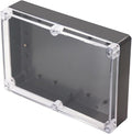 Project Box IP65 Waterproof Junction Box ABS Plastic Black Electrical Boxes DIY Electronic Project Case Power Enclosure Clear Cover 10.35“x7.17”x2.36“