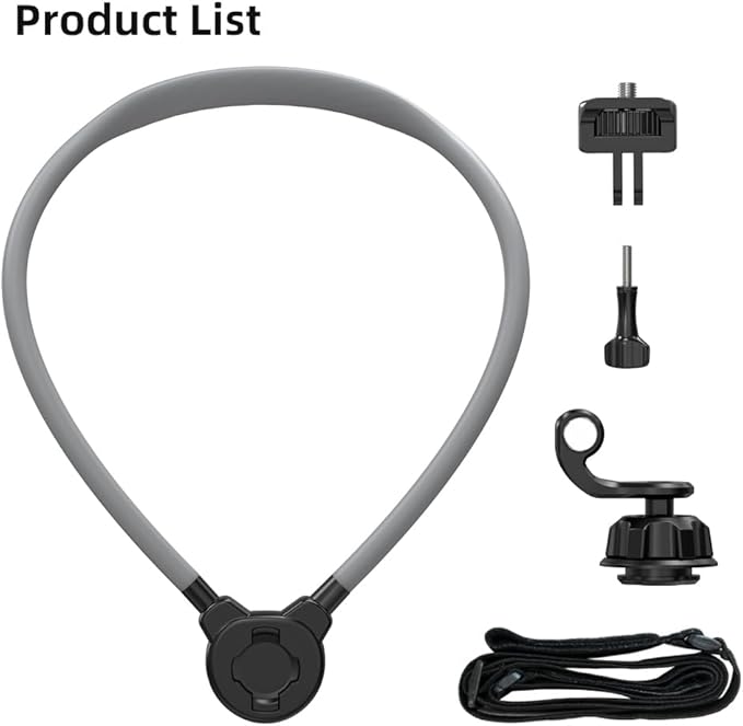 Magnetic Neck Mount for Action Camera, Quick Release Chest Holder Mount for Hands-Free POV/Vlog with Adjustable Chest Strap for Insta360 X5/X4/X3, Gopro 13/12/11, DJI Action 6/5pro/4, Nano and More