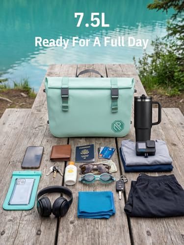 niphean IPX7 Waterproof Dry Bag with Magnetic One-Hand Closure, 7.5L Sling Crossbody Bag for Men Women Dry Bags Waterproof Backpack for Paddleboarding, Kayaking, Beach, Boating, Camping and Daily