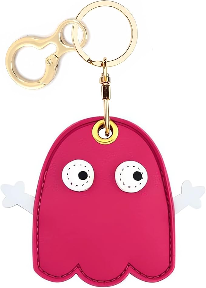 Leather Keychain Holder Case Compatible with AirTag,Cute air tag Cover with Keychain Ring,GPS Tracker Case for Keys