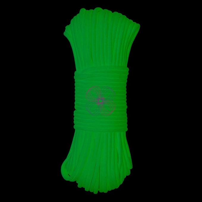 Craft County Glow in The Dark Zesty 21 Strand Luminous 550 Paracord – for DIY Bracelets, Lanyards, and Jewelry (Light Purple, 50 Feet)