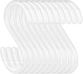 DINGEE 20 Pack Vinyl Coated S Hooks for Hanging,Heavy Duty S Hook for Hanging Plants,Non Slip 3 Inch Closet S Hooks,Steel Metal White Vinyl Coated Small Hook for Jeans Pots and Pans Coffee Cups