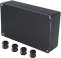 Project Box ABS Black Electrical Boxes IP65 Outdoor Waterproof Box Electronic Junction Box Power Enclosure with Cable Glands for DIY Project 7.87 x 4.72 x 2.2 inch (200x120x56mm)