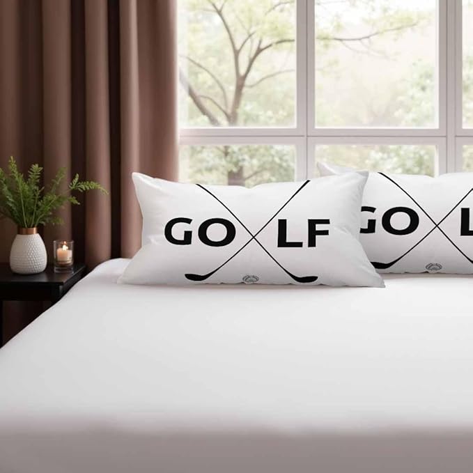 Black Golf Clubs Pillow Covers 12 X 20 Sports Themed Decor Symbol Golf Set of 2 Pillow Cases Velvet Outdoor Throw Cushion Pillowcases Decorative for Home Bed Sofa Couch Hotel