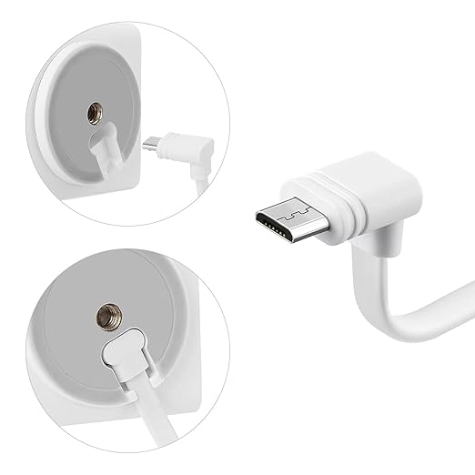 30 ft Extension Cable for WYZE Cam Pan V3, 90 Degree Micro to USB Power Cord for Cam v3 Pro 2K Home Security Camera, White
