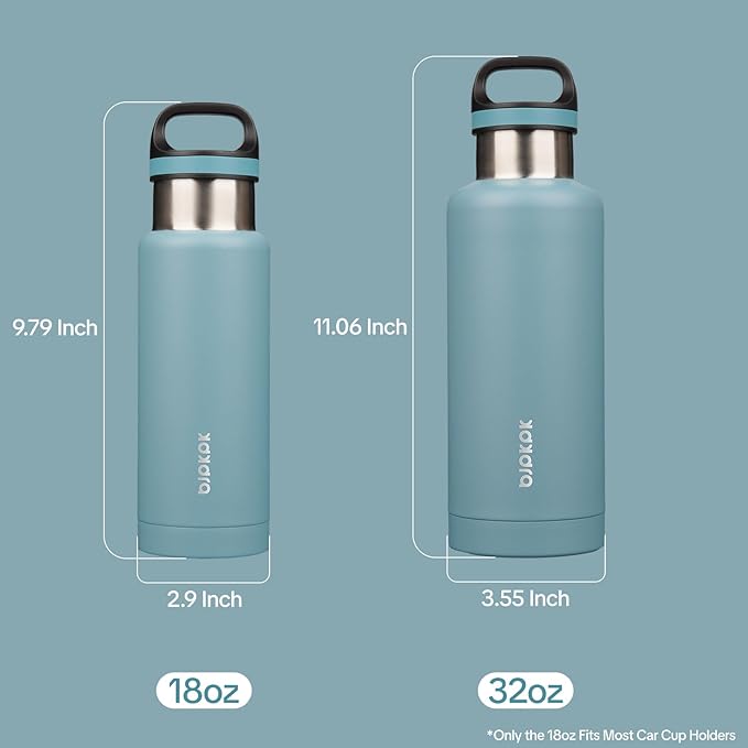 BJPKPK Insulated Water Bottle 32OZ Stainless Steel Water Bottle with Handle Double Walls Vacuum Insulated BPA Free Flask, Light Blue
