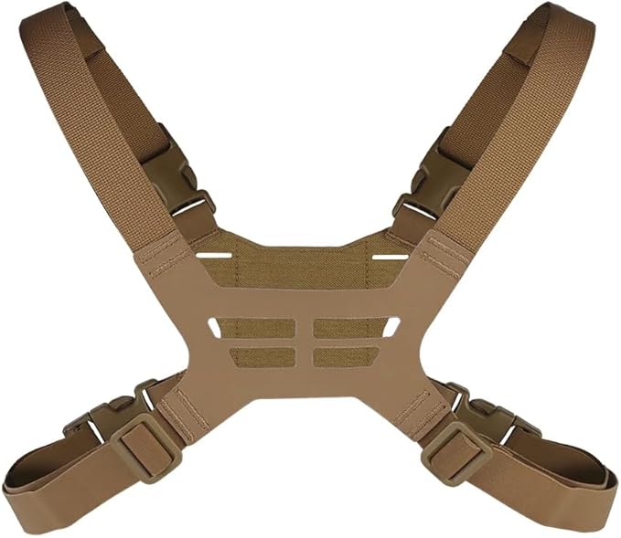 Foldable Tactical Vest Chest Rig Phone Holder, Molle Plate Carrier Pouch Navigation Board Harness Chest Mount