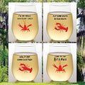 Set of 4 Shatterproof Designer 16 oz Plastic Wine Glasses MADE in the USA (CRAWFISH)