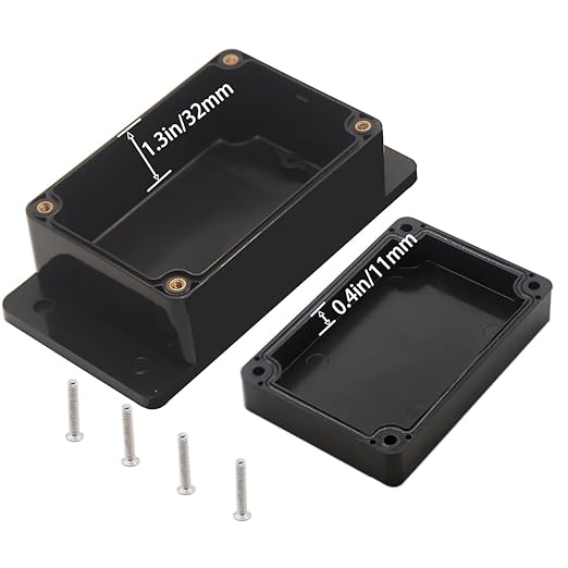 Watertight Junction Box, IP67 Waterproof Project Box Durable ABS Plastic Electronic Enclosure Case for DIY Electrical Project with Wall Fixed Ear 3.94" x 2.68" x 1.97"(100 x 68 x 50 mm) 2Pcs