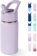 Fijinhom 12oz Kids Water Bottle for School, Toddler Bottles with Straws, Stainless Steel Vacuum Insulated Water Bottle for Boys&Girls, Leak-Proof, BPA-Free, Purple