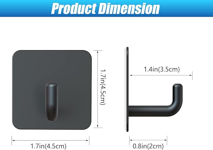 Emergency Fire Blanket Hooks for Fire Blankets, Black - 4 Pack