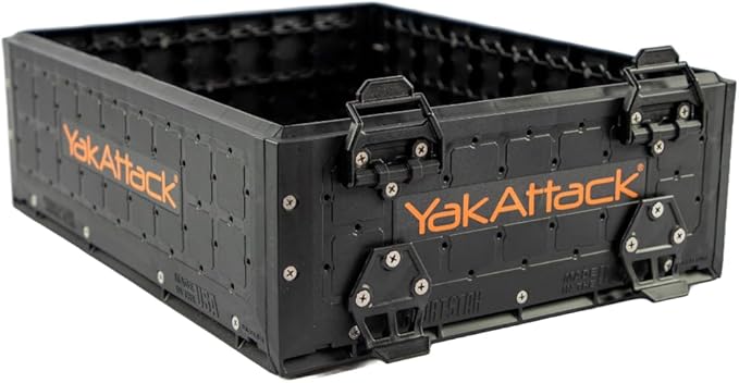 YakAttack ShortStak Upgrade Kit for BlackPak Pro | 13" x 16" – Black | Stackable Kayak Crate Extension with GridLoc Panels & Hardware | Not a Standalone Box | Made in USA