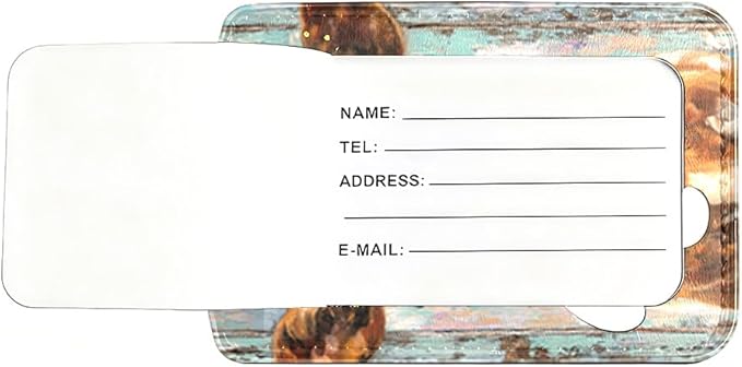 2 Pack Cute Cow Luggage Tags, Floral Cattle & Highland Cow ID Tags with Privacy Cover, PU Leather Bag Identifiers, Spring & Summer Vacation Essentials, Mother's Day