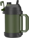 Zukro 1 Gallon Water Jug, One Gallon Large Triple Wall Insulated Metal Jug With Straw and Spout, No Sweat 128 oz Stainless Steel Sport Water Bottle Keeps Cold 48 Hours for Outdoors, Green