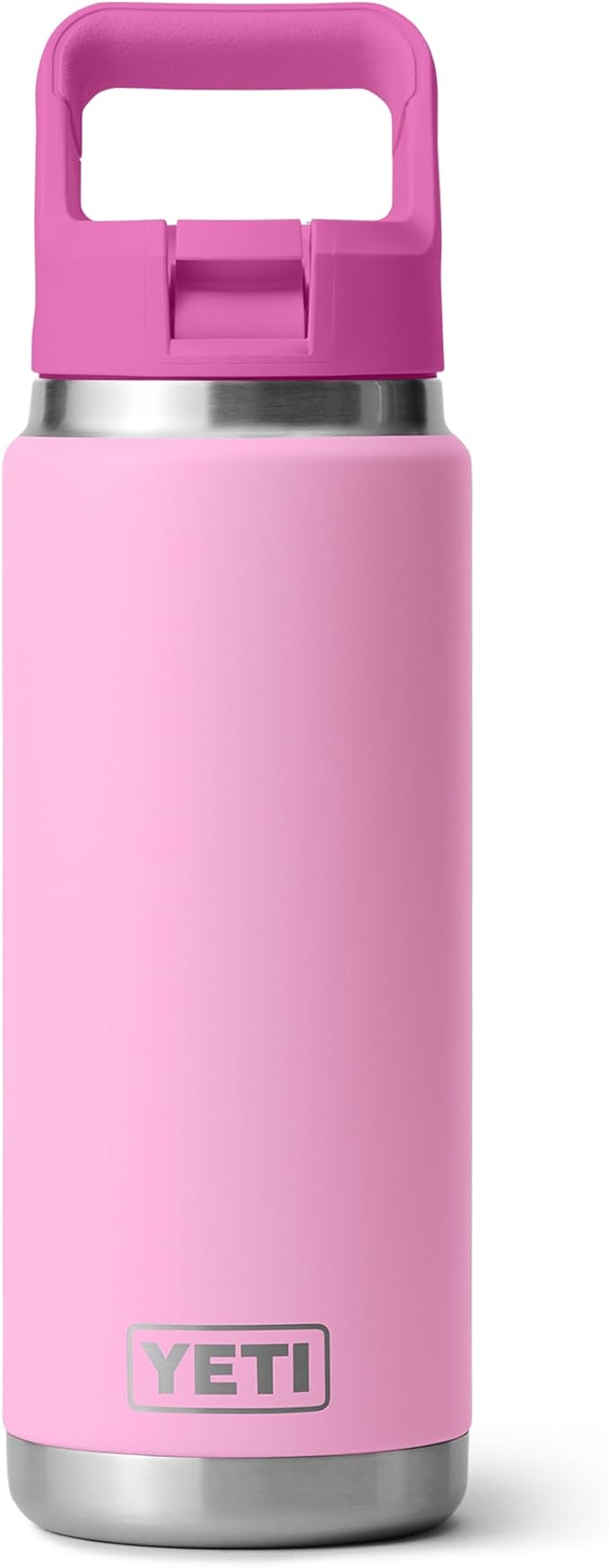 YETI Rambler 26 oz Bottle, Vacuum Insulated, Stainless Steel with Color Matching Straw Cap