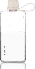 Portable Flat Water Bottle,BPA Free Reusable Tritan Plastic Travel Water Bottle Cup,Lightweight Leakproof Slim Water Bottles Fits Purse,Backpacking,Hiking (White, 13.5 oz)