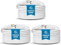 Heavy Duty Extension Cord/Wire Power Cable, Indoor/Outdoor, 16/3, Single Outlet, 20 Feet, UL Listed, White 3 Pack