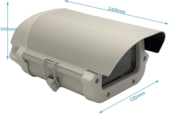 OwlCat 6inch Security CCTV Camera Housing Case Clear Glass Without Lens Cutout Surveillance Shell Outdoor Waterproof Enclosure Aluminium Alloy Cover, 240mm x 135mm x 100mm, 6006A