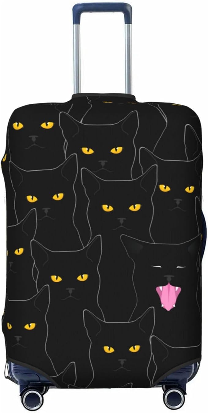Black Cat Elastic Luggage Cover, Suitcase Protector For Travel (Fits 18-21 Inch Luggage)