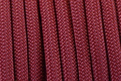 BORED? PARACORD! 550 lb Paracord – Ideal for Crafting, DIY Projects, Camping, Military & Active Outdoors – 300+ Colors – Tactical Parachute Cord Type III – Strong - Crimson 50 Feet