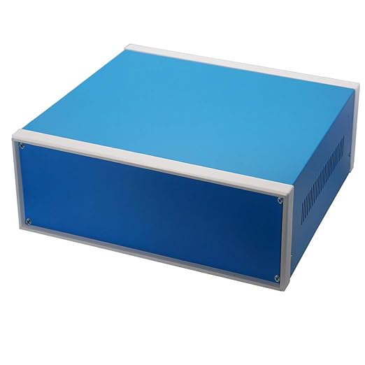 Zulkit Junction Box Blue Metal Project Box DIY Electric Enclosure Case Preventive Case Electrical Box 12.2 x 11.2 x 4.5 inch