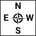 MTC Crane Direction Compass Sticker | 12''' – Crane Sticker (White, 12"")