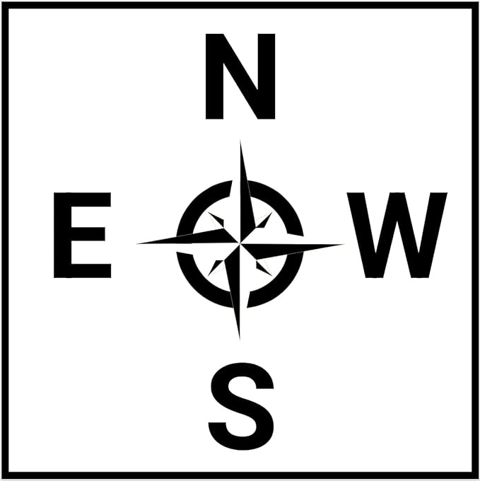 MTC Crane Direction Compass Sticker 6"” – Crane Sticker (White, 6"")
