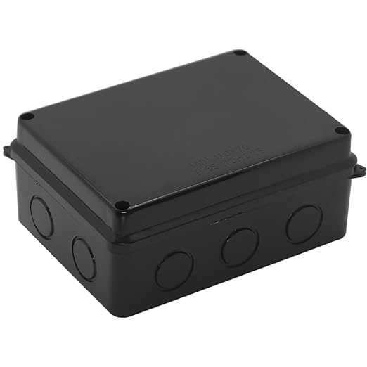Project Box IP65 Waterproof Dustproof Junction Boxes ABS Plastic DIY Electronic Case, Indoor & Outdoor Electrical Box Power Cord Enclosure Black 150x110x70mm