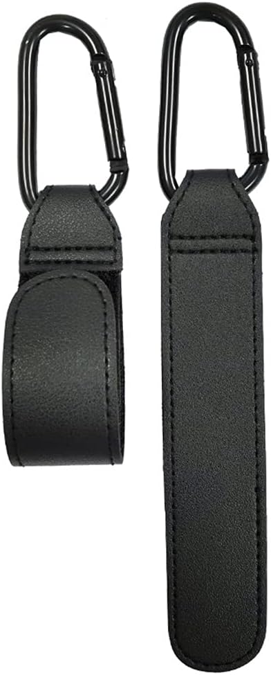 Portable Stroller Hooks Adjustable PU Leather Multi-Purpose Clip Your Purse Shopping Diaper Bags on Pram