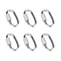 6 Pcs 2 Inch 304 Stainless Steel Screw Chain Quick Links, 650 Lbs Capacity Locking Quick Chain Repair Links, Pets Keychain for Outdoor Traveling Equipment
